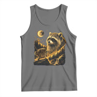 Jimothy Raccoon Howling at The Moon Parody 90s Retro Tank Top