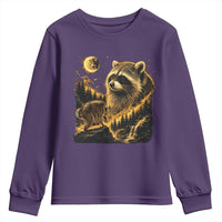 Jimothy Raccoon Howling at The Moon Parody 90s Retro Youth Sweatshirt