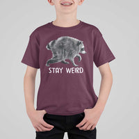 Jimothy the Raccoon Funny Stay Weird T Shirt For Kid Seattle Short Spine Trash Panda
