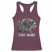 Jimothy the Raccoon Funny Stay Weird Racerback Tank Top Seattle Short Spine Trash Panda