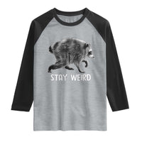 Jimothy the Raccoon Funny Stay Weird Raglan Shirt Seattle Short Spine Trash Panda