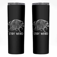 Jimothy the Raccoon Funny Stay Weird Skinny Tumbler Seattle Short Spine Trash Panda