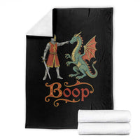 Boop Medieval Knight Dragon Throw Blanket Funny Ren Faire Dark Fantasy