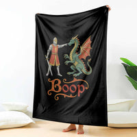 Boop Medieval Knight Dragon Throw Blanket Funny Ren Faire Dark Fantasy