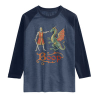 Boop Medieval Knight Dragon Raglan Shirt Funny Ren Faire Dark Fantasy