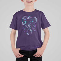 Suicide Prevention Awareness T Shirt For Kid Choose Life Love Heart Semicolon Butterfly - Wonder Print Shop