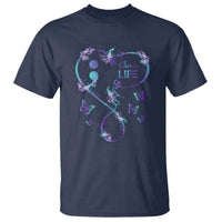 Suicide Prevention Awareness T Shirt Choose Life Love Heart Semicolon Butterfly - Wonder Print Shop