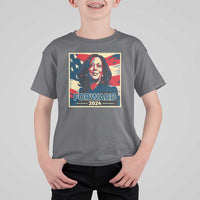 Harris Supporter T Shirt For Kid Forward 2024 American Election USA Flag - Wonder Print Shop
