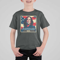 Harris Supporter T Shirt For Kid Forward 2024 American Election USA Flag - Wonder Print Shop