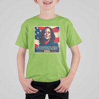 Harris Supporter T Shirt For Kid Forward 2024 American Election USA Flag - Wonder Print Shop