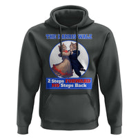 The Harris Walz Hoodie 2 Steps Forward No Steps Back Cat Dancing - Wonder Print Shop