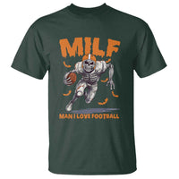 Funny Football Lover T Shirt MILF Man I Love Football Skeleton Player Bat - Wonder Print Shop