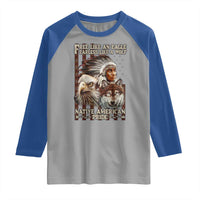 Native American Pride Raglan Shirt Free Like An Eagle Fearless Like A Wolf Vintage Flag - Wonder Print Shop