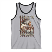 Native American Pride Tank Top Free Like An Eagle Fearless Like A Wolf Vintage Flag - Wonder Print Shop