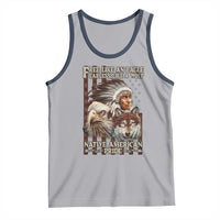 Native American Pride Tank Top Free Like An Eagle Fearless Like A Wolf Vintage Flag - Wonder Print Shop