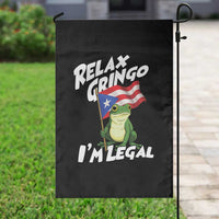 Funny Relax Gringo I Am Legal Garden Flag Puerto Rico Flag Coqui Frog - Wonder Print Shop