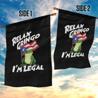 Funny Relax Gringo I Am Legal Garden Flag Puerto Rico Flag Coqui Frog - Wonder Print Shop