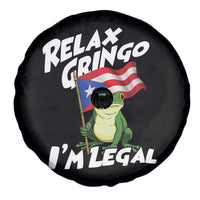 Funny Relax Gringo I Am Legal Spare Tire Cover Puerto Rico Flag Coqui Frog - Wonder Print Shop