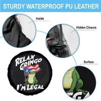 Funny Relax Gringo I Am Legal Spare Tire Cover Puerto Rico Flag Coqui Frog - Wonder Print Shop