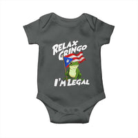 Funny Relax Gringo I Am Legal Baby Onesie Puerto Rico Flag Coqui Frog - Wonder Print Shop