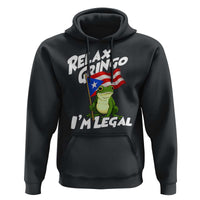 Funny Relax Gringo I Am Legal Hoodie Puerto Rico Flag Coqui Frog - Wonder Print Shop