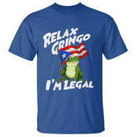 Funny Relax Gringo I Am Legal T Shirt Puerto Rico Flag Coqui Frog - Wonder Print Shop