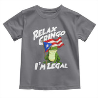 Funny Relax Gringo I Am Legal Toddler T Shirt Puerto Rico Flag Coqui Frog - Wonder Print Shop