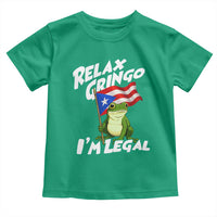 Funny Relax Gringo I Am Legal Toddler T Shirt Puerto Rico Flag Coqui Frog - Wonder Print Shop