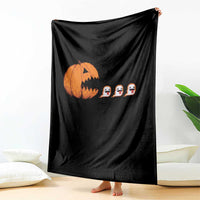 Funny Halloween Gamer Video Gaming Pumpkin Ghost Throw Blanket - Wonder Print Shop