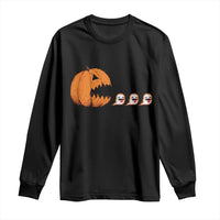 Funny Halloween Gamer Video Gaming Pumpkin Ghost Long Sleeve Shirt - Wonder Print Shop