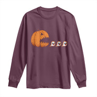 Funny Halloween Gamer Video Gaming Pumpkin Ghost Long Sleeve Shirt - Wonder Print Shop