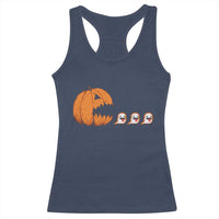 Funny Halloween Gamer Video Gaming Pumpkin Ghost Racerback Tank Top - Wonder Print Shop