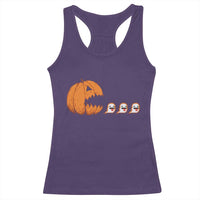 Funny Halloween Gamer Video Gaming Pumpkin Ghost Racerback Tank Top - Wonder Print Shop