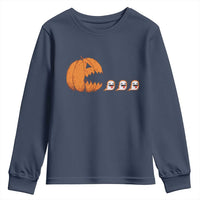 Funny Halloween Gamer Video Gaming Pumpkin Ghost Youth Sweatshirt - Wonder Print Shop