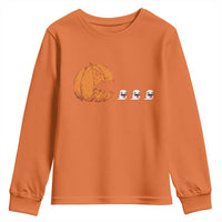 Funny Halloween Gamer Video Gaming Pumpkin Ghost Youth Sweatshirt - Wonder Print Shop