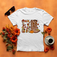 Cowboy Fall Season Thanksgiving Western Boots Pumpkin T Shirt - Wonder Print Shop