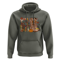 Cowboy Fall Season Thanksgiving Western Boots Pumpkin Hoodie - Wonder Print Shop