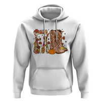 Cowboy Fall Season Thanksgiving Western Boots Pumpkin Hoodie - Wonder Print Shop