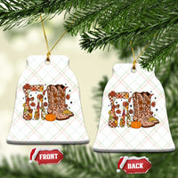 Cowboy Fall Season Thanksgiving Western Boots Pumpkin Ceramic Ornament - Wonder Print Shop