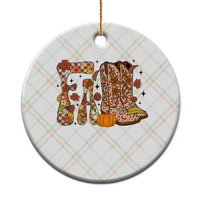 Cowboy Fall Season Thanksgiving Western Boots Pumpkin Ceramic Ornament - Wonder Print Shop