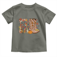 Cowboy Fall Season Thanksgiving Western Boots Pumpkin Toddler T Shirt - Wonder Print Shop