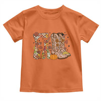 Cowboy Fall Season Thanksgiving Western Boots Pumpkin Toddler T Shirt - Wonder Print Shop