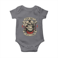 Fun Fact I Dont Care Baby Onesie Funny Smoking Gorilla Sarcastic - Wonder Print Shop