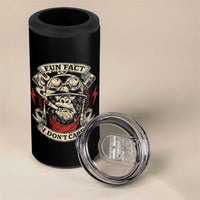 Fun Fact I Dont Care 4 in 1 Can Cooler Tumbler Funny Smoking Gorilla Sarcastic - Wonder Print Shop