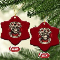 Fun Fact I Dont Care Ceramic Ornament Funny Smoking Gorilla Sarcastic - Wonder Print Shop