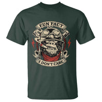 Fun Fact I Dont Care T Shirt Funny Smoking Gorilla Sarcastic - Wonder Print Shop
