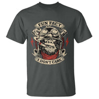 Fun Fact I Dont Care T Shirt Funny Smoking Gorilla Sarcastic - Wonder Print Shop