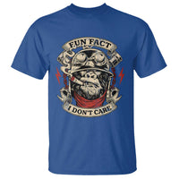 Fun Fact I Dont Care T Shirt Funny Smoking Gorilla Sarcastic - Wonder Print Shop
