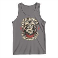 Fun Fact I Dont Care Tank Top Funny Smoking Gorilla Sarcastic - Wonder Print Shop