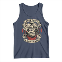 Fun Fact I Dont Care Tank Top Funny Smoking Gorilla Sarcastic - Wonder Print Shop